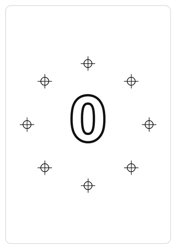 数字 0简笔画线稿，A4 可打印涂色卡