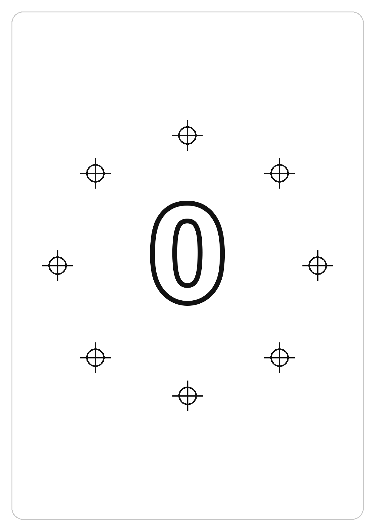 数字 0简笔画线稿，A4 可打印涂色卡