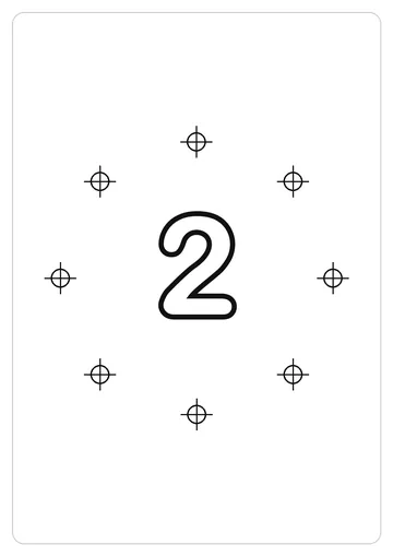 数字 2简笔画线稿，A4 可打印涂色卡