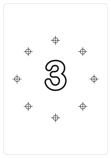 数字 3简笔画线稿，A4 可打印涂色卡