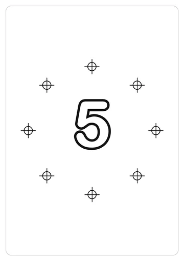 数字 5简笔画线稿，A4 可打印涂色卡