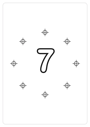 数字 7简笔画线稿，A4 可打印涂色卡