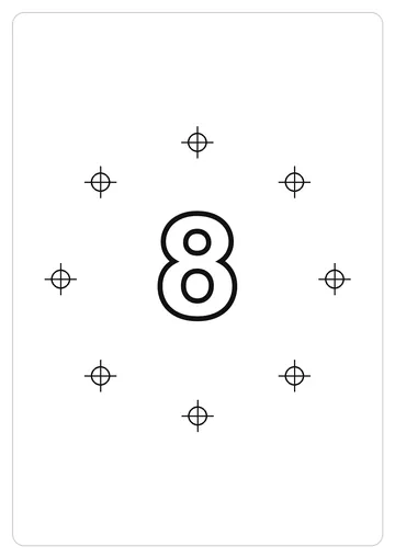 数字 8简笔画线稿，A4 可打印涂色卡