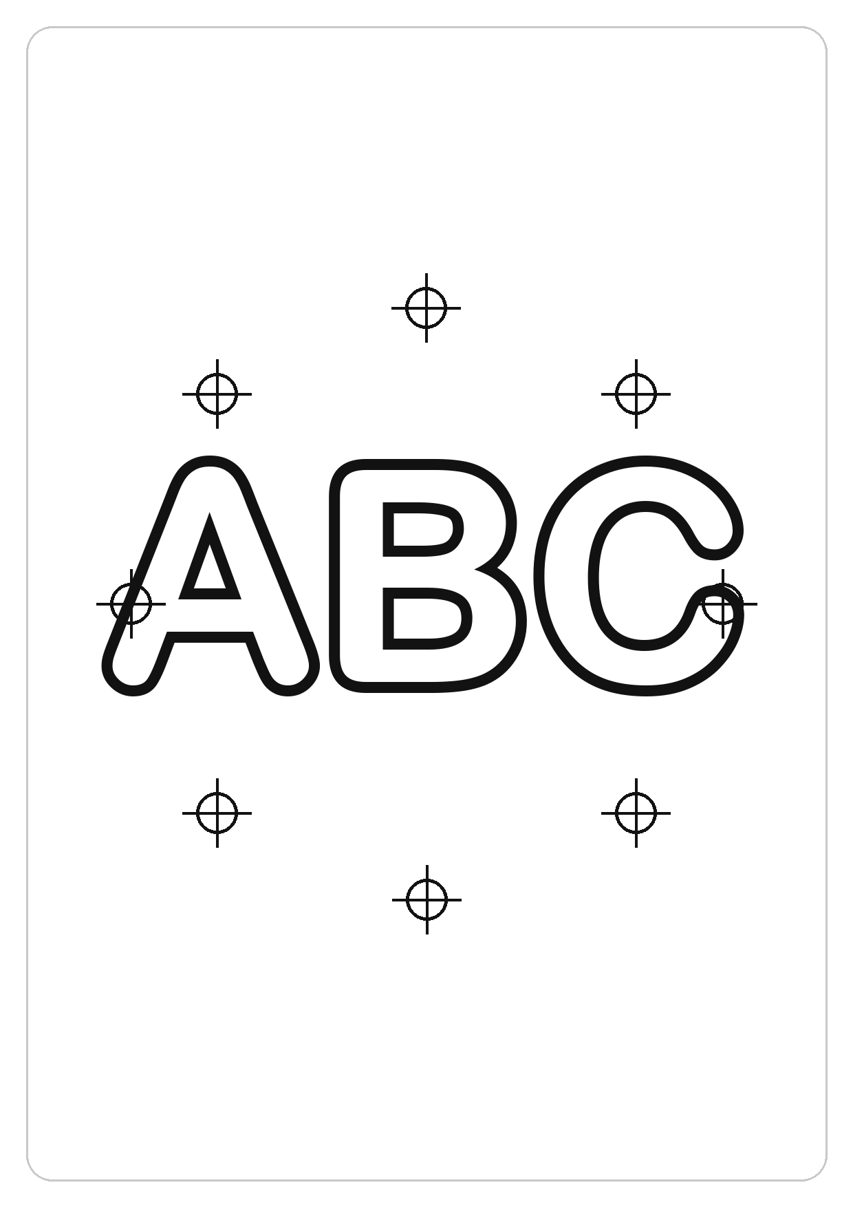 字母 ABC简笔画线稿，A4 可打印涂色卡