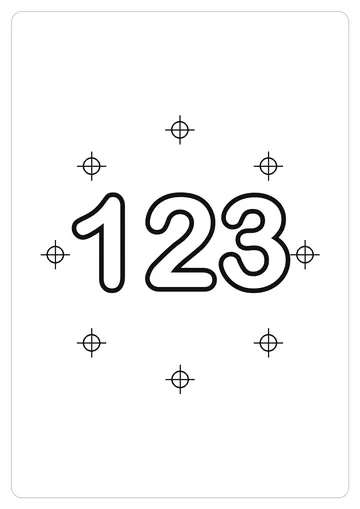 数字 123简笔画线稿，A4 可打印涂色卡