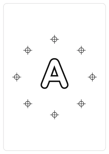 字母 A简笔画线稿，A4 可打印涂色卡