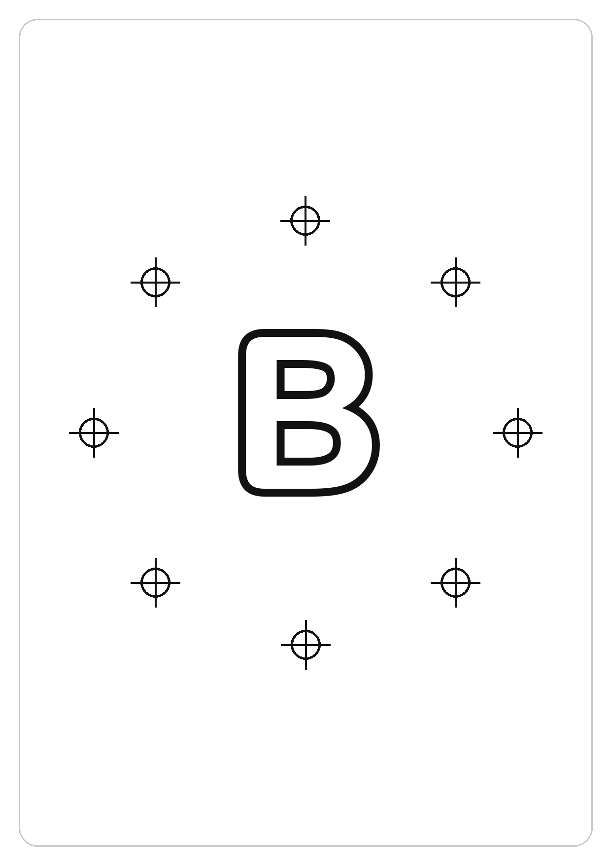 字母 B简笔画线稿，A4 可打印涂色卡