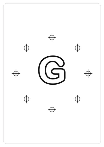 字母 G简笔画线稿，A4 可打印涂色卡