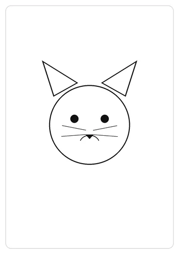 小猫简笔画线稿，A4 可打印涂色卡