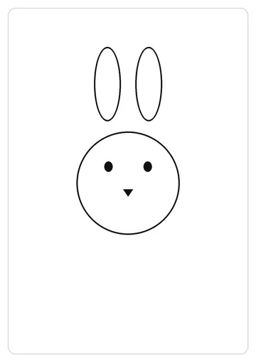 兔子简笔画线稿，A4 可打印涂色卡