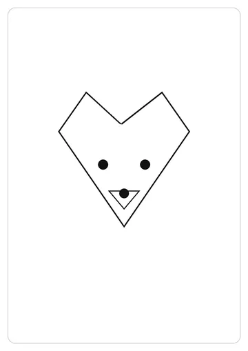 狐狸简笔画线稿，A4 可打印涂色卡