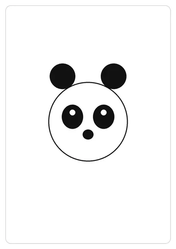 熊猫简笔画线稿，A4 可打印涂色卡