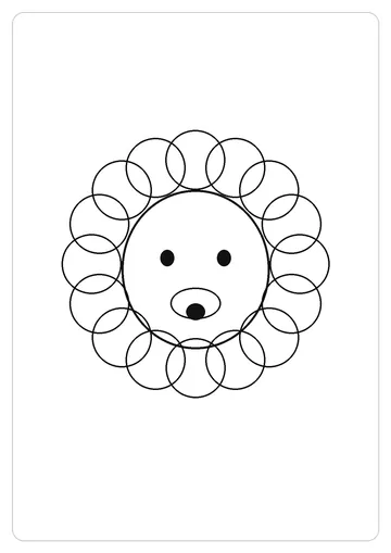 狮子简笔画线稿，A4 可打印涂色卡