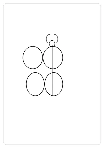 蝴蝶简笔画线稿，A4 可打印涂色卡