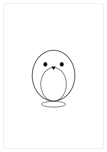 企鹅简笔画线稿，A4 可打印涂色卡