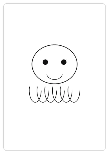 章鱼简笔画线稿，A4 可打印涂色卡