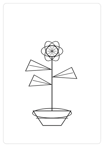 向日葵简笔画线稿，A4 可打印涂色卡