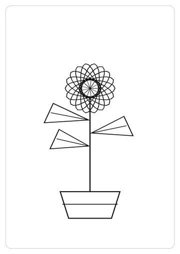 玫瑰花束简笔画线稿，A4 可打印涂色卡