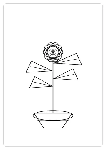 荷花简笔画线稿，A4 可打印涂色卡