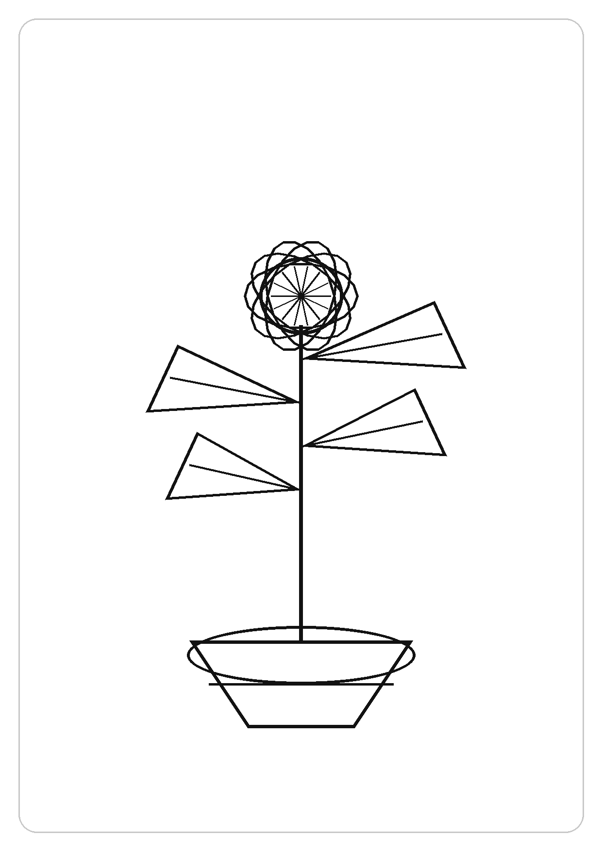 荷花简笔画线稿，A4 可打印涂色卡