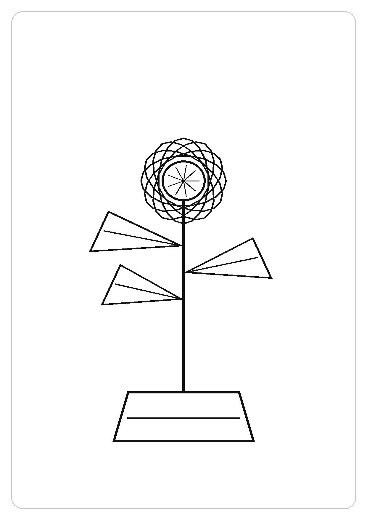 仙人掌简笔画线稿，A4 可打印涂色卡