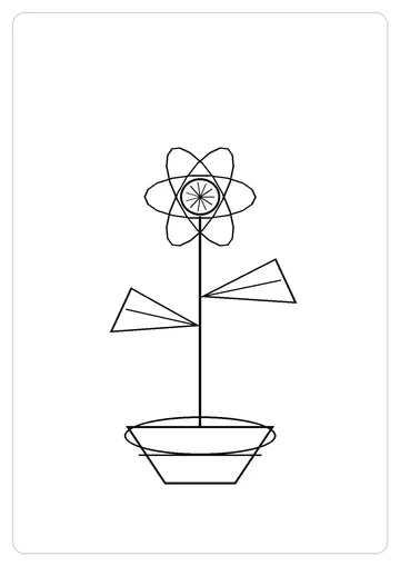 藤蔓花环简笔画线稿，A4 可打印涂色卡