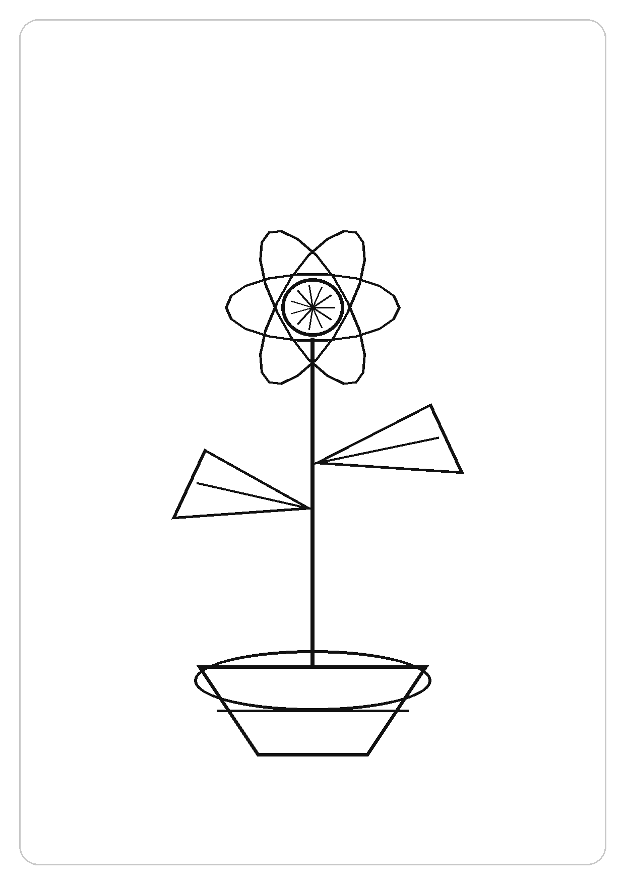 藤蔓花环简笔画线稿，A4 可打印涂色卡