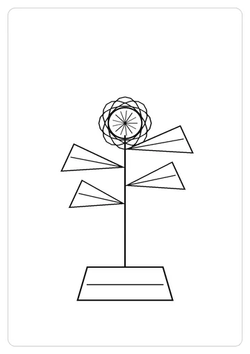 樱花枝简笔画线稿，A4 可打印涂色卡