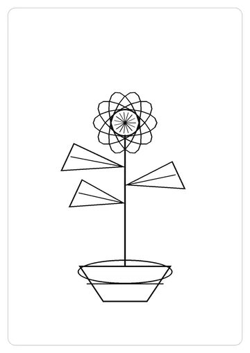 玫瑰简笔画线稿，A4 可打印涂色卡