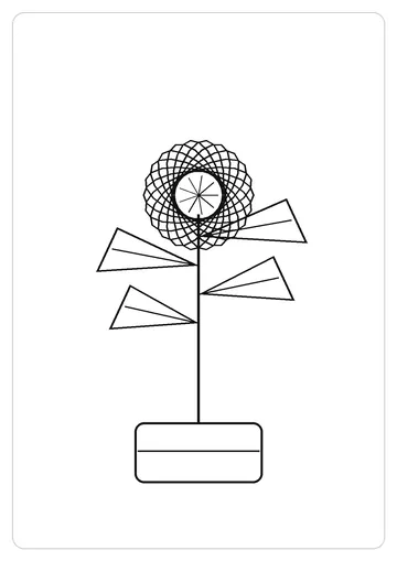 牡丹简笔画线稿，A4 可打印涂色卡