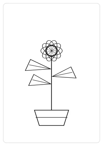 紫罗兰简笔画线稿，A4 可打印涂色卡