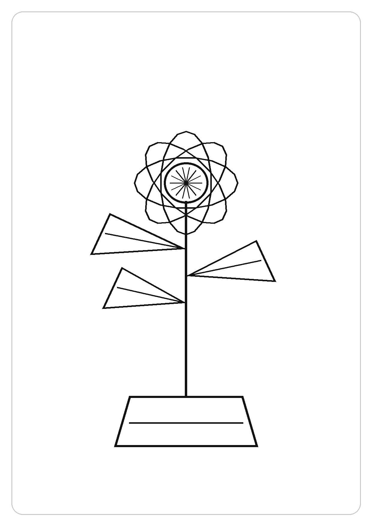 桔梗简笔画线稿，A4 可打印涂色卡