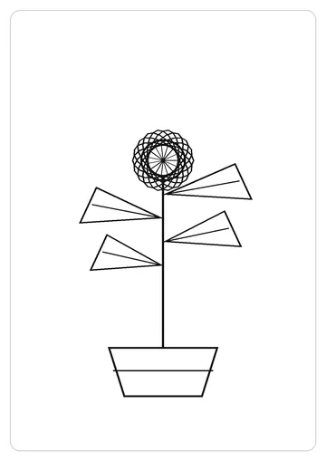 鸢尾简笔画线稿，A4 可打印涂色卡