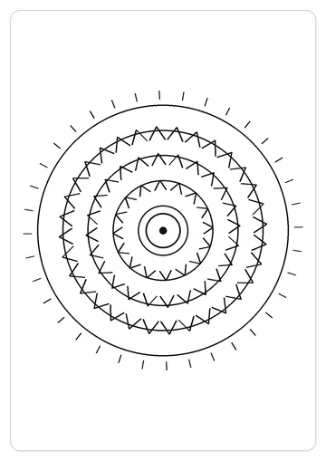 圆环花园简笔画线稿，A4 可打印涂色卡