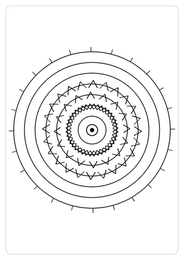 海浪波纹简笔画线稿，A4 可打印涂色卡