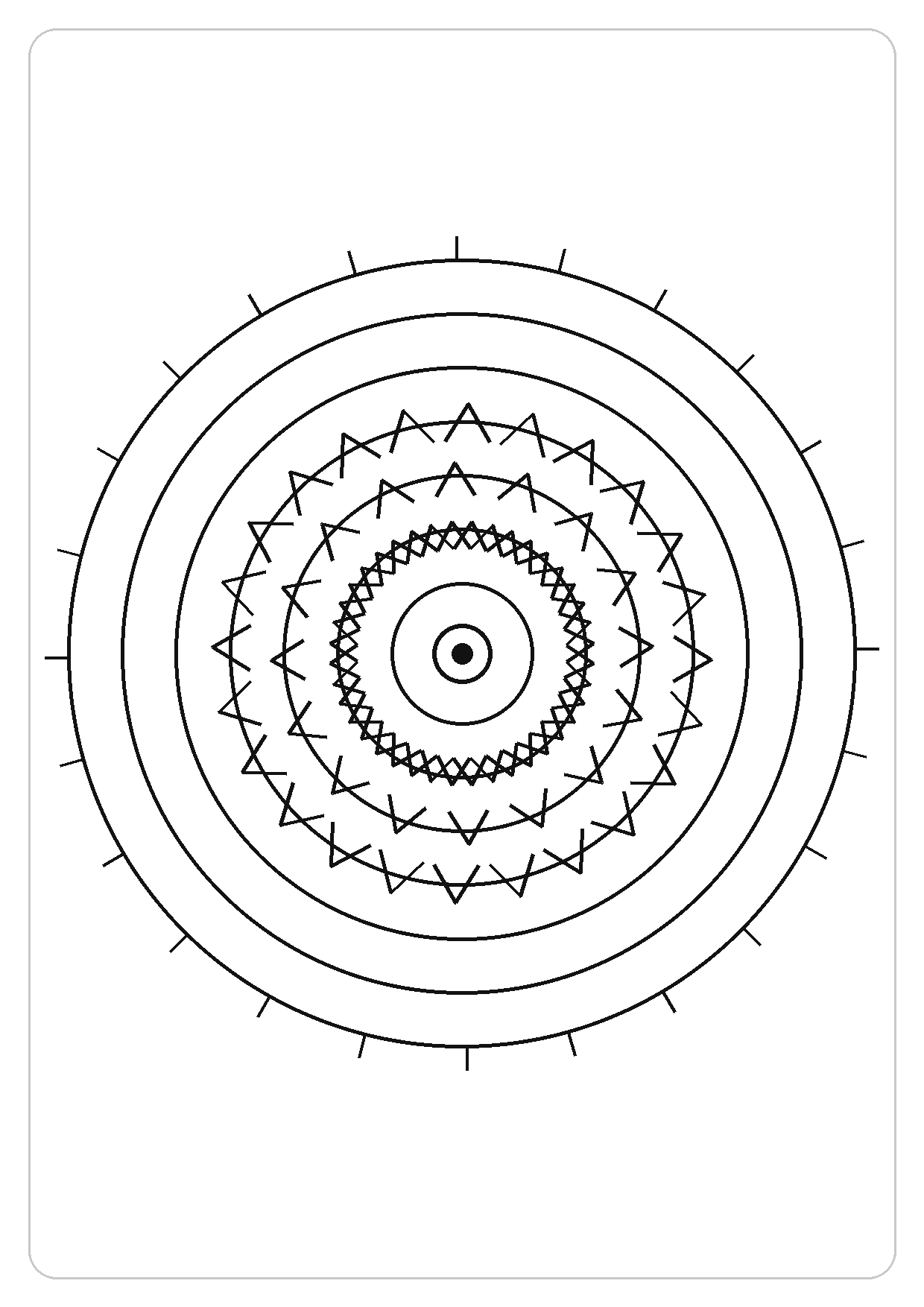 海浪波纹简笔画线稿，A4 可打印涂色卡