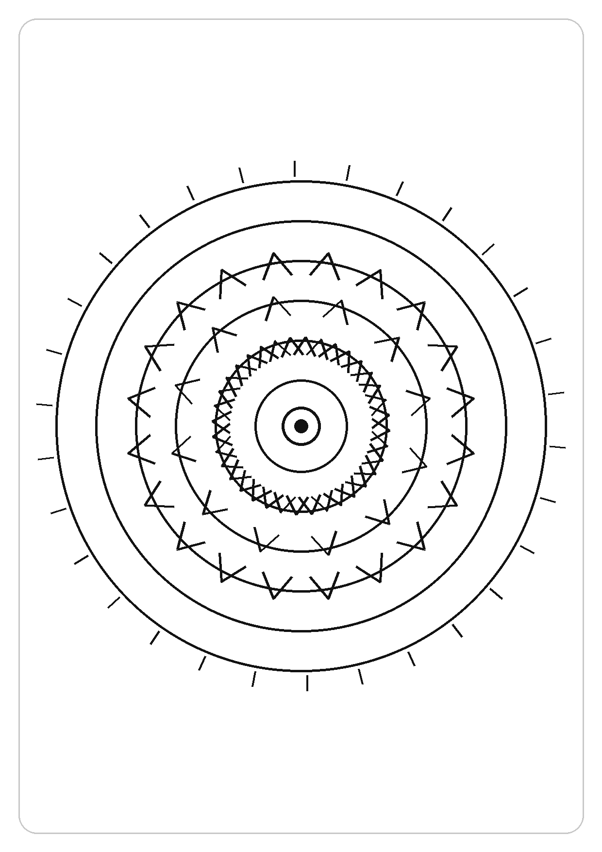 涟漪之梦简笔画线稿，A4 可打印涂色卡