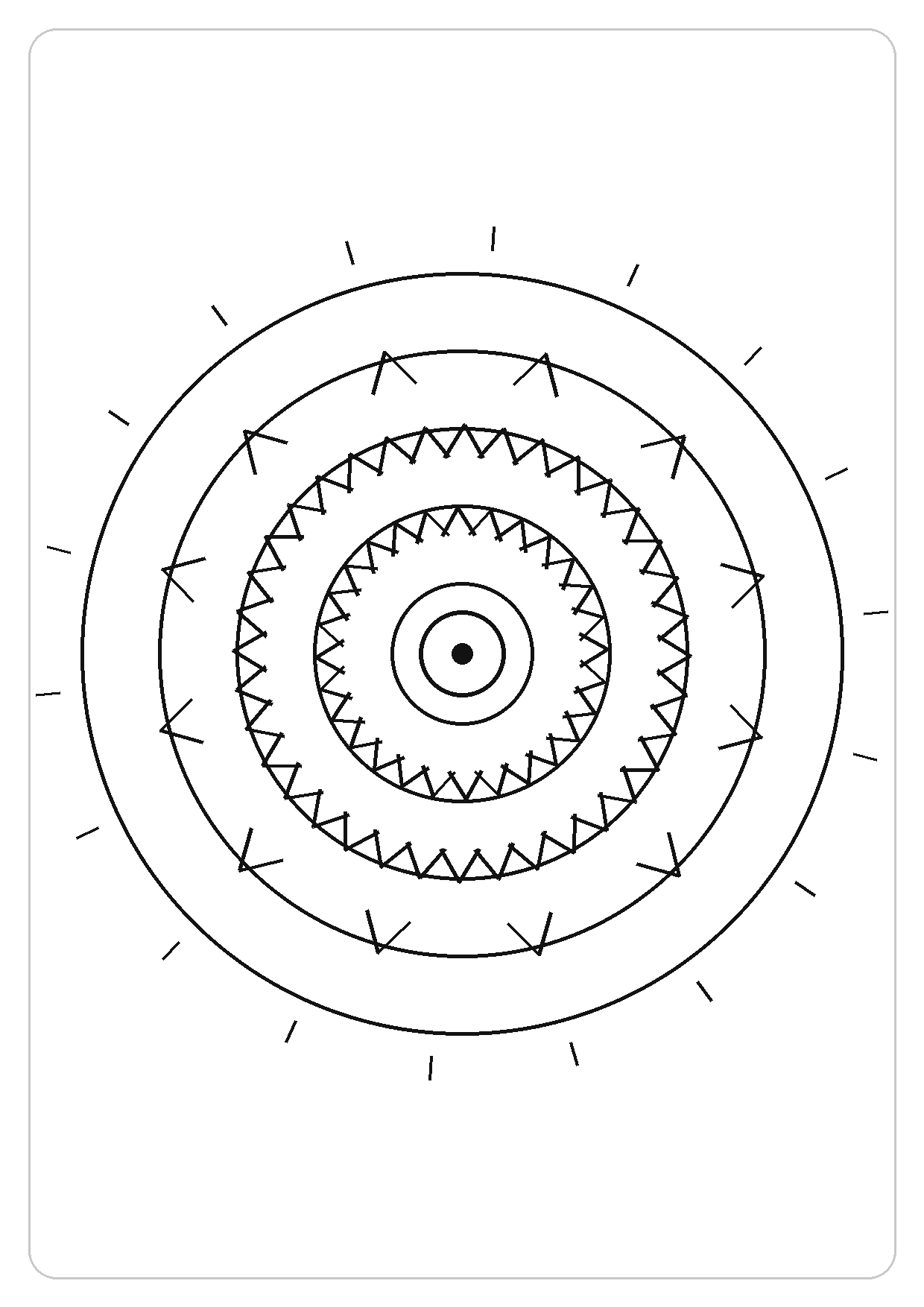 无限回环简笔画线稿，A4 可打印涂色卡
