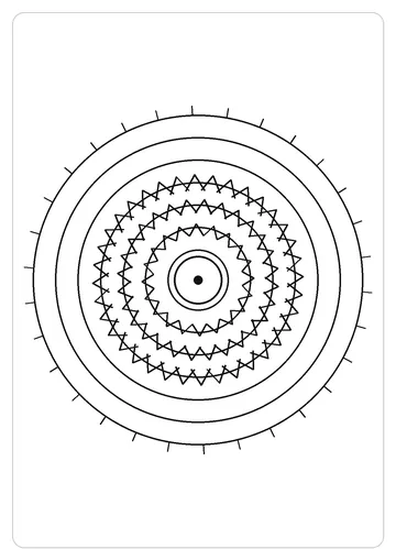 螺旋之心简笔画线稿，A4 可打印涂色卡