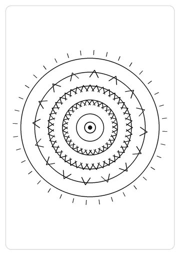 花瓣万花筒简笔画线稿，A4 可打印涂色卡