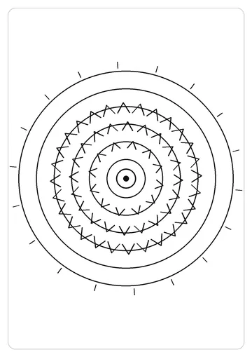 月亮与太阳简笔画线稿，A4 可打印涂色卡