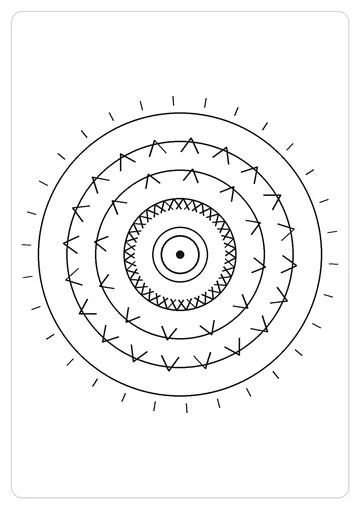 藤蔓圆环简笔画线稿，A4 可打印涂色卡