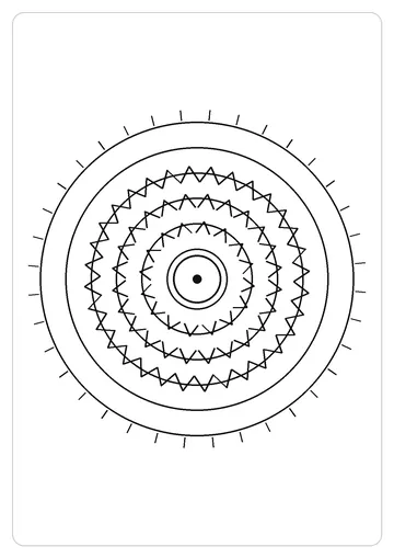 几何六边形简笔画线稿，A4 可打印涂色卡
