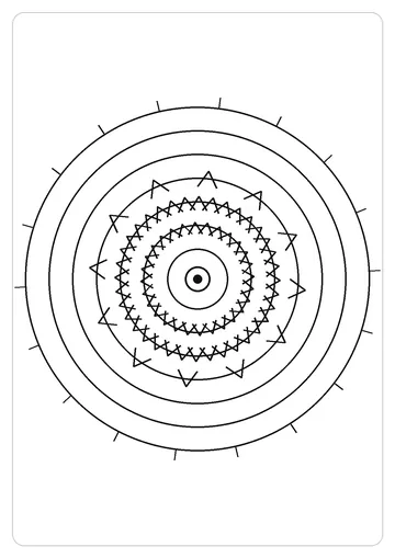 云纹回环简笔画线稿，A4 可打印涂色卡