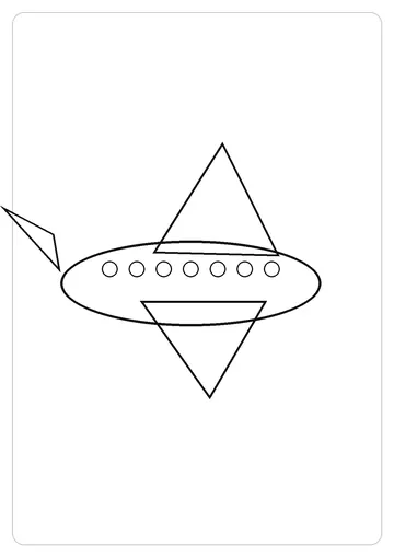 飞机简笔画线稿，A4 可打印涂色卡