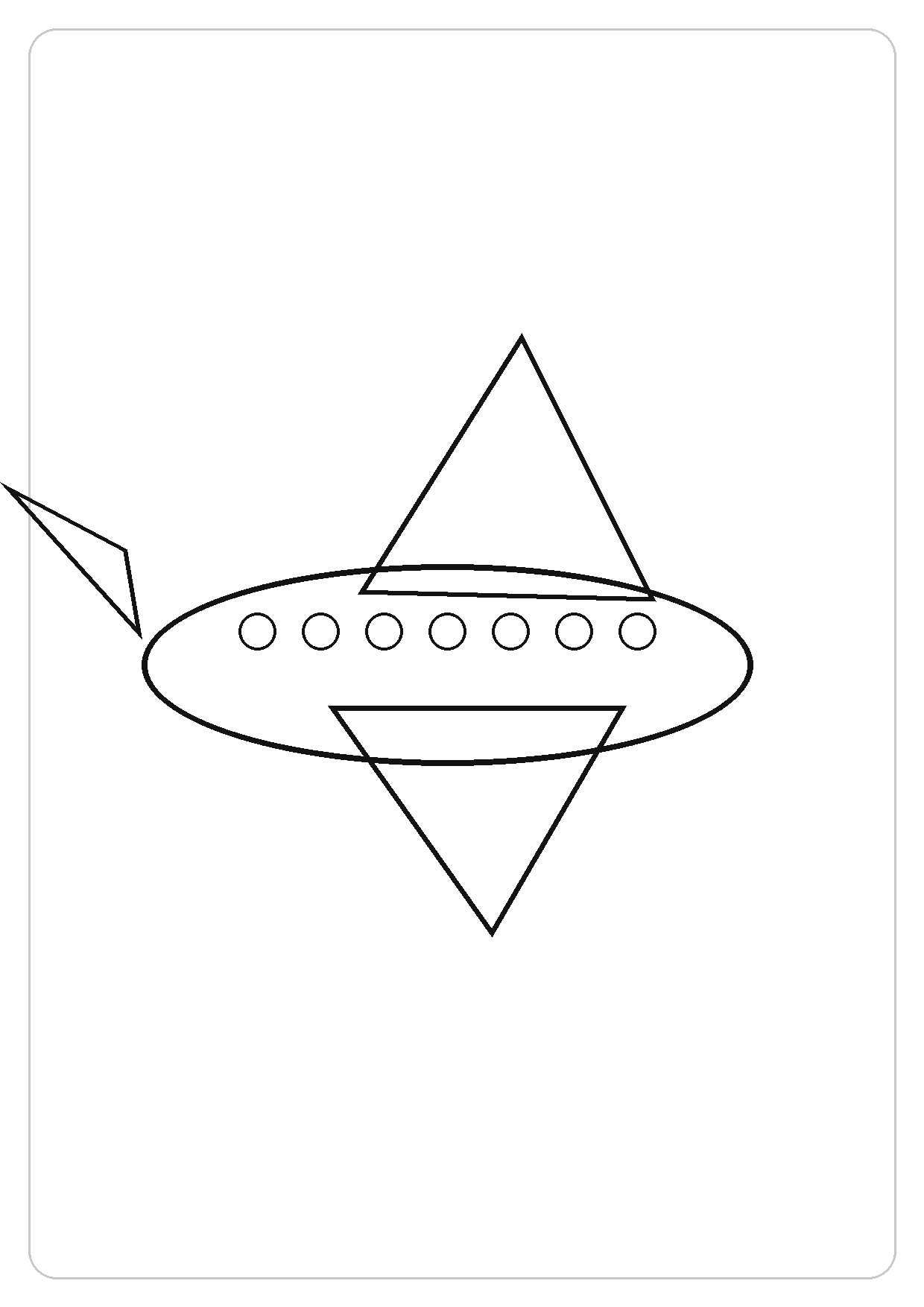 飞机简笔画线稿，A4 可打印涂色卡