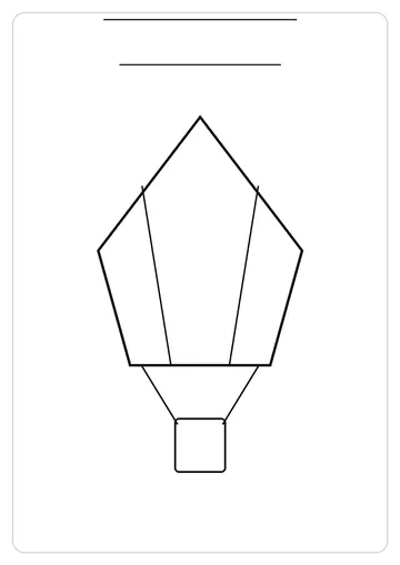 热气球简笔画线稿，A4 可打印涂色卡