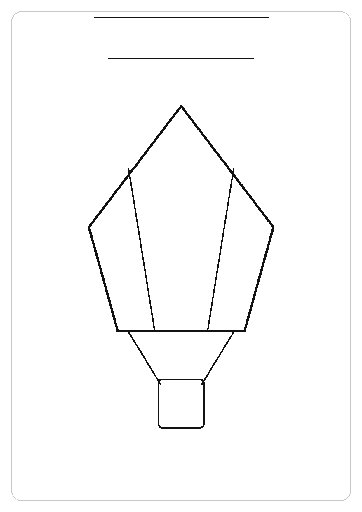 热气球简笔画线稿，A4 可打印涂色卡