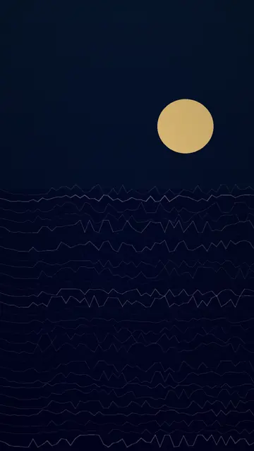 深海月光，海浪主題高清手機壁紙